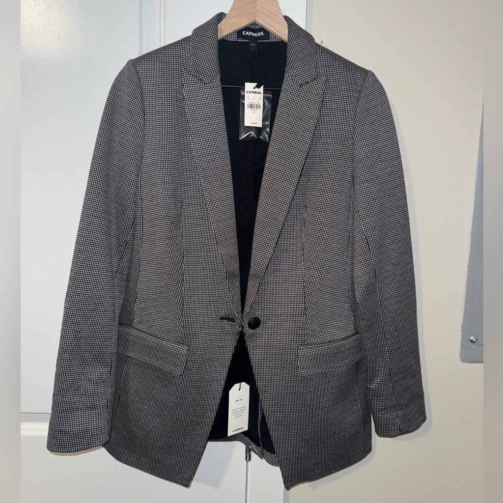 Express Womens Black And White Stretch Blazer - Size Small - Nwt